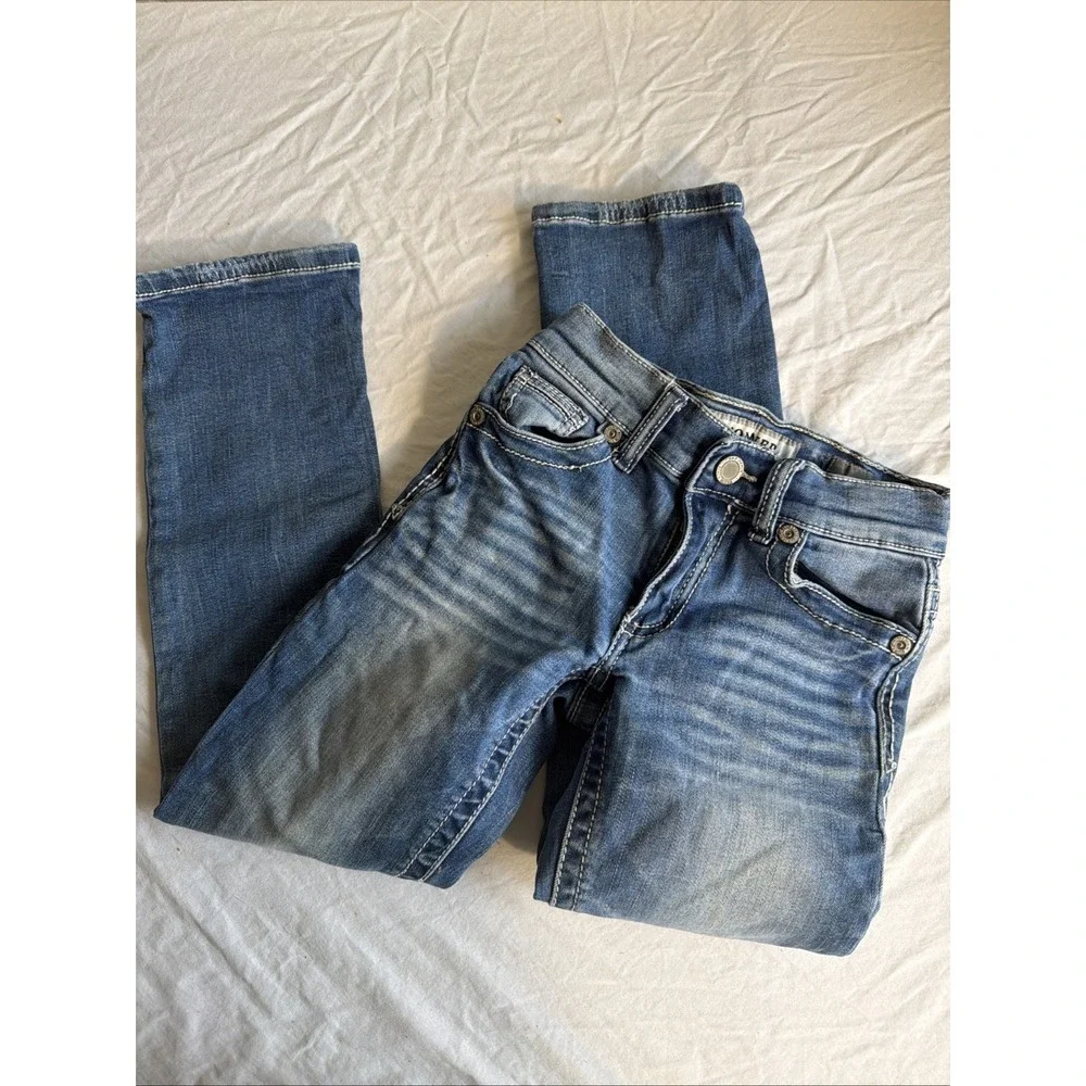BKE Denim Conner Straight Leg Jeans Girls 6‎ Y2K Embroidered Pocket Western
